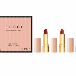 Gucci Rouge à Lèvres Mat Lipstick Trio - Vibrant Red and Warm Brown